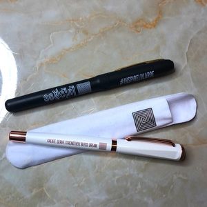 LuLaRoe Rose gold/white pearl and black pens